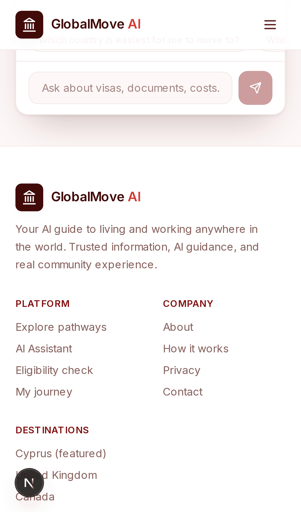 GlobalMove AI: Assistant