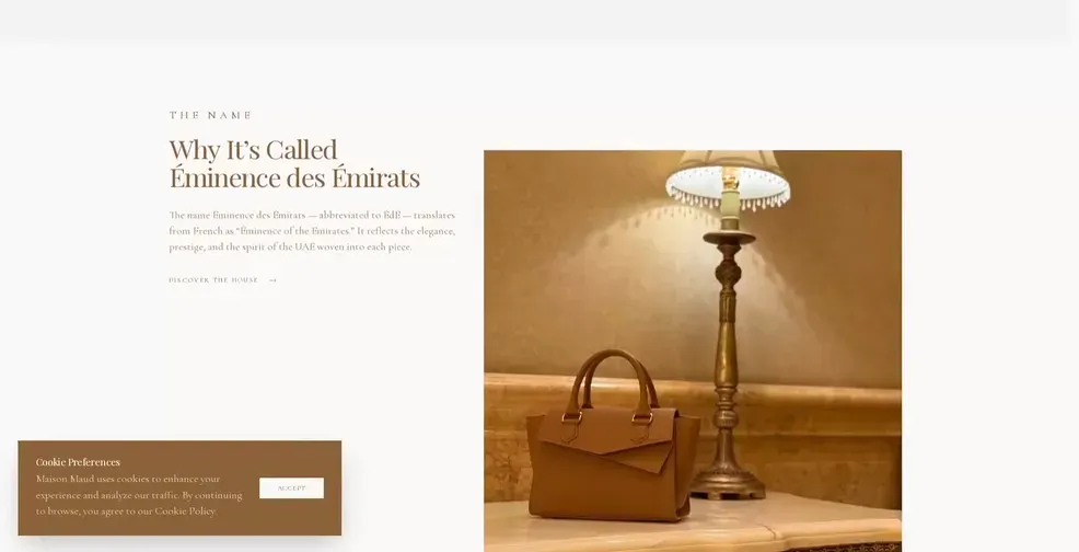 Maison Maud interface, desktop view