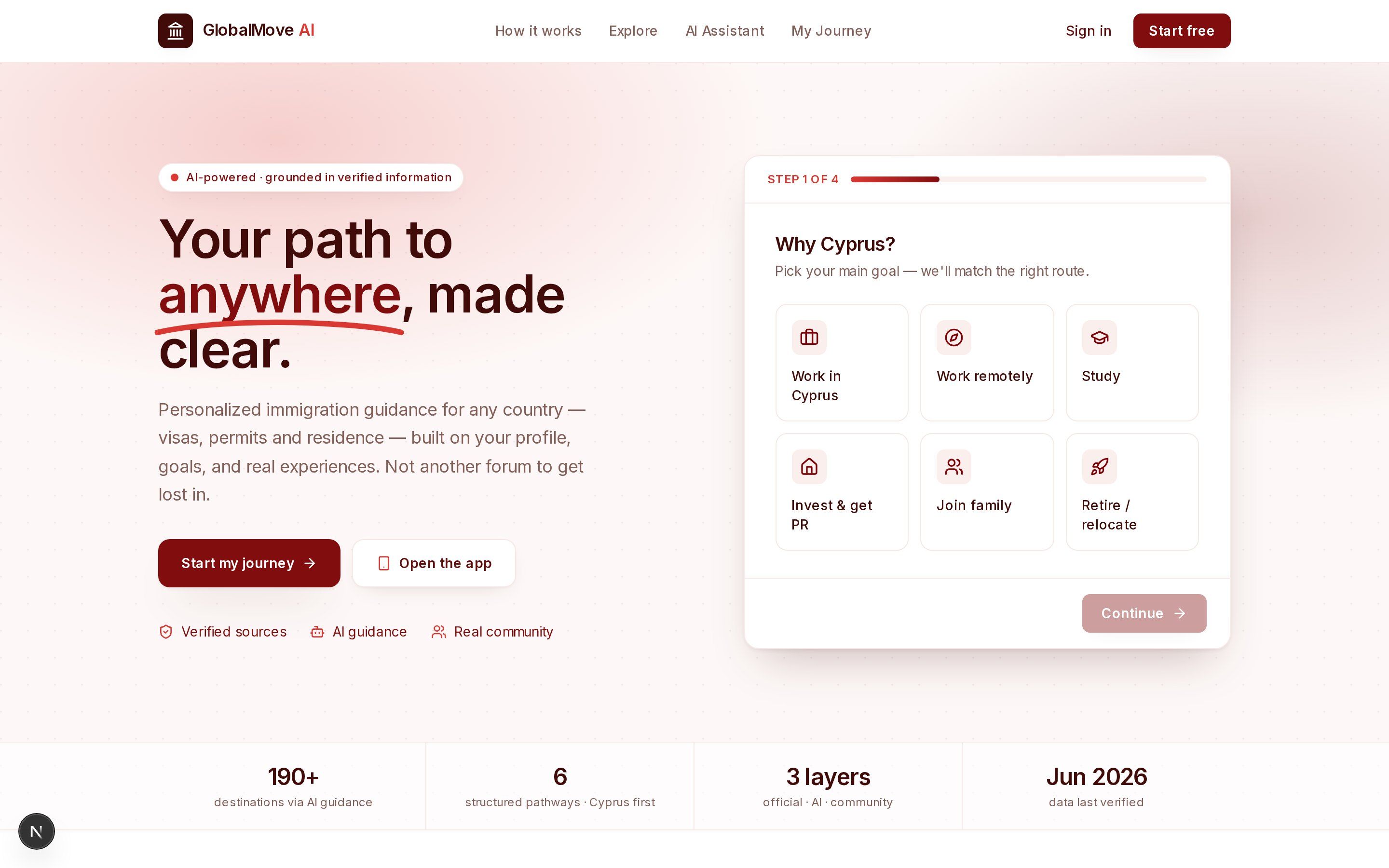 GlobalMove AI interface