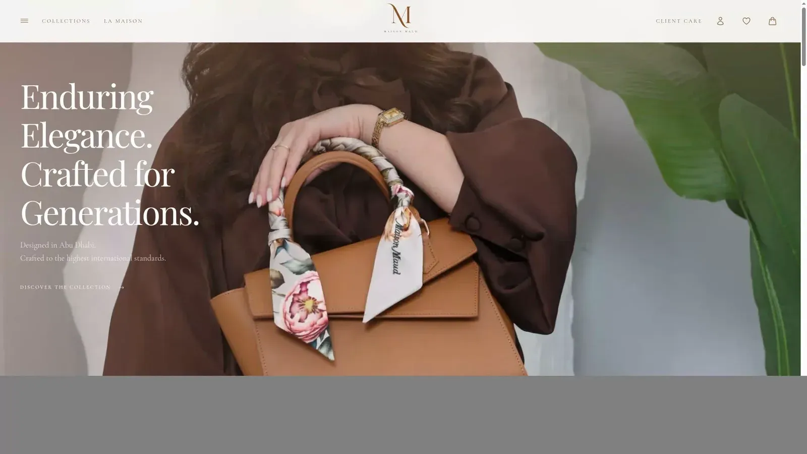 The Maison Maud storefront we built, mid-scroll
